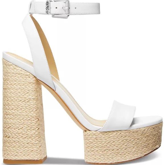 Only worn once! Michael Kors Ashton Espadrille High Heel Platform Sandals - Picture 8 of 14